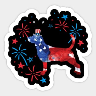 Beagle Uncle Sam Hat 4Th Of July Sticker